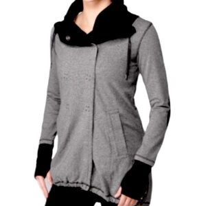 Lululemon Rare Wrap Static Gratitude Charcoal Full Linen Jacket Size 8